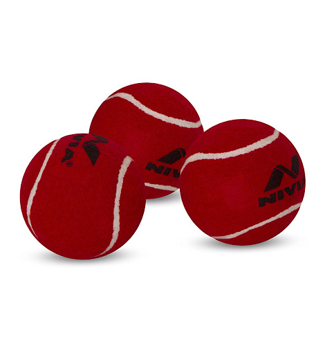 Pack of 6 Nivia Red Heavy Cricket Tennis Balls 