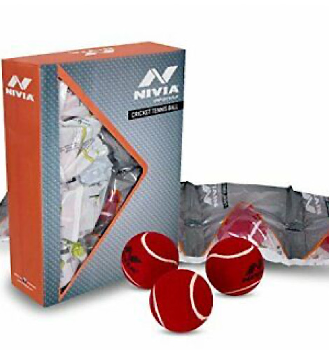 Nivia Heavy Tennis Ball Cricket Balls - Pack Of 12 Official Colors