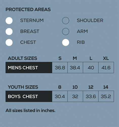 Albion Men Cricket Impact Protection Tank Top Size Chart