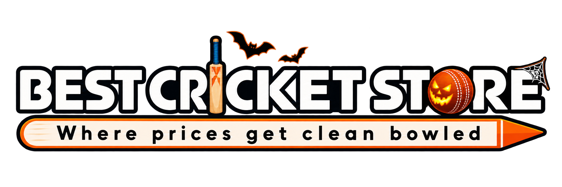 Best Cricket Store Halloween logo — Where prices get clean bowled